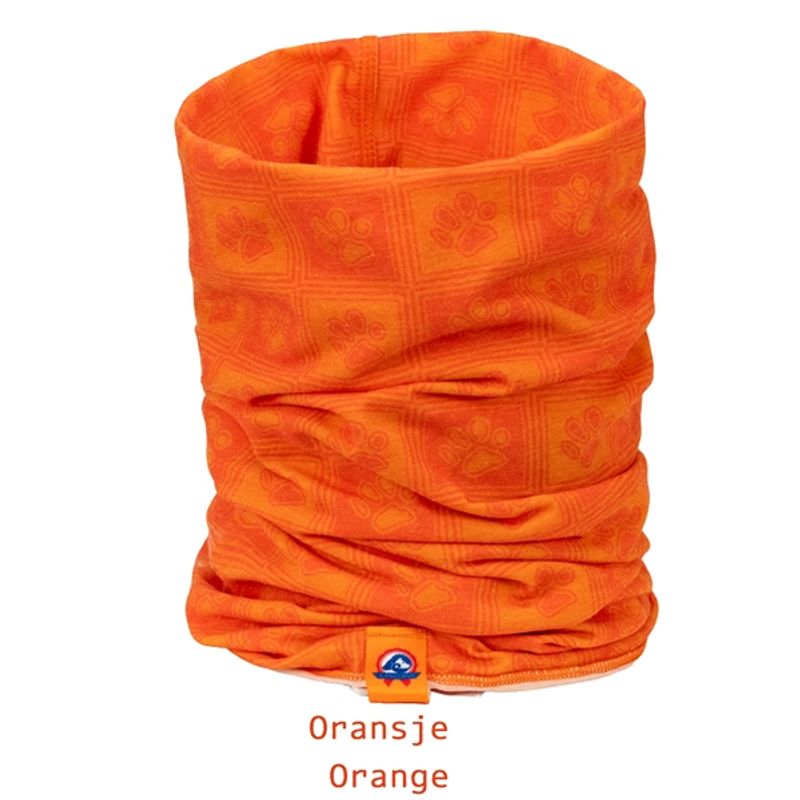 Canelana neck gaiter with paw pattern in cotton/polyester